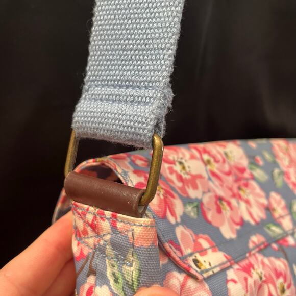 Cath Kidston Floral Messenger Bag Blue Pink Blossom Print Great Condition - Picture 5 of 10